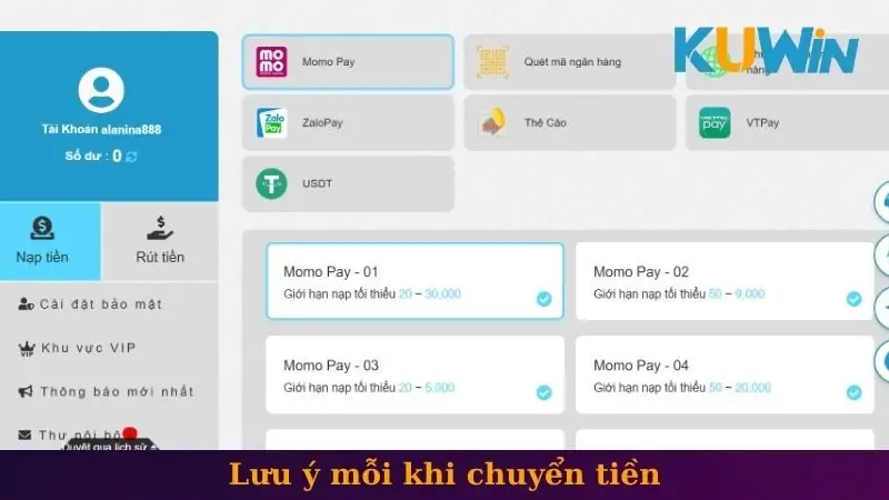 Lưu ý mỗi khi chuyển tiền